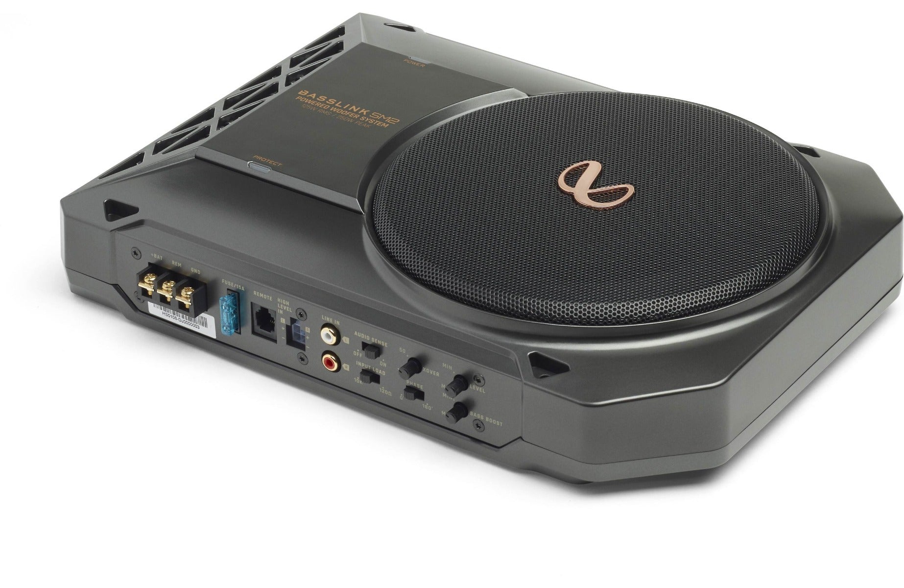 Infinity BassLink SM2 (SUBBLSM2AM) Compact 8" Powered Active Under-Seat Subwoofer w/ with 8-Gauge wiring kit