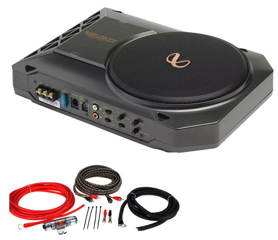 Infinity BassLink SM2 (SUBBLSM2AM) Compact 8" Powered Active Under-Seat Subwoofer w/ with 8-Gauge wiring kit