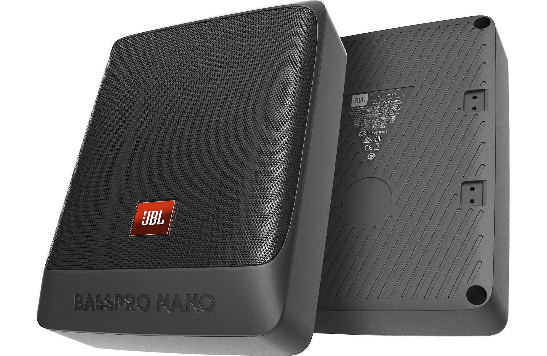 JBL BassPro Nano 200 Watt Ultra-Compact Under Seat Powered Subwoofer System W/ Wiring Kit