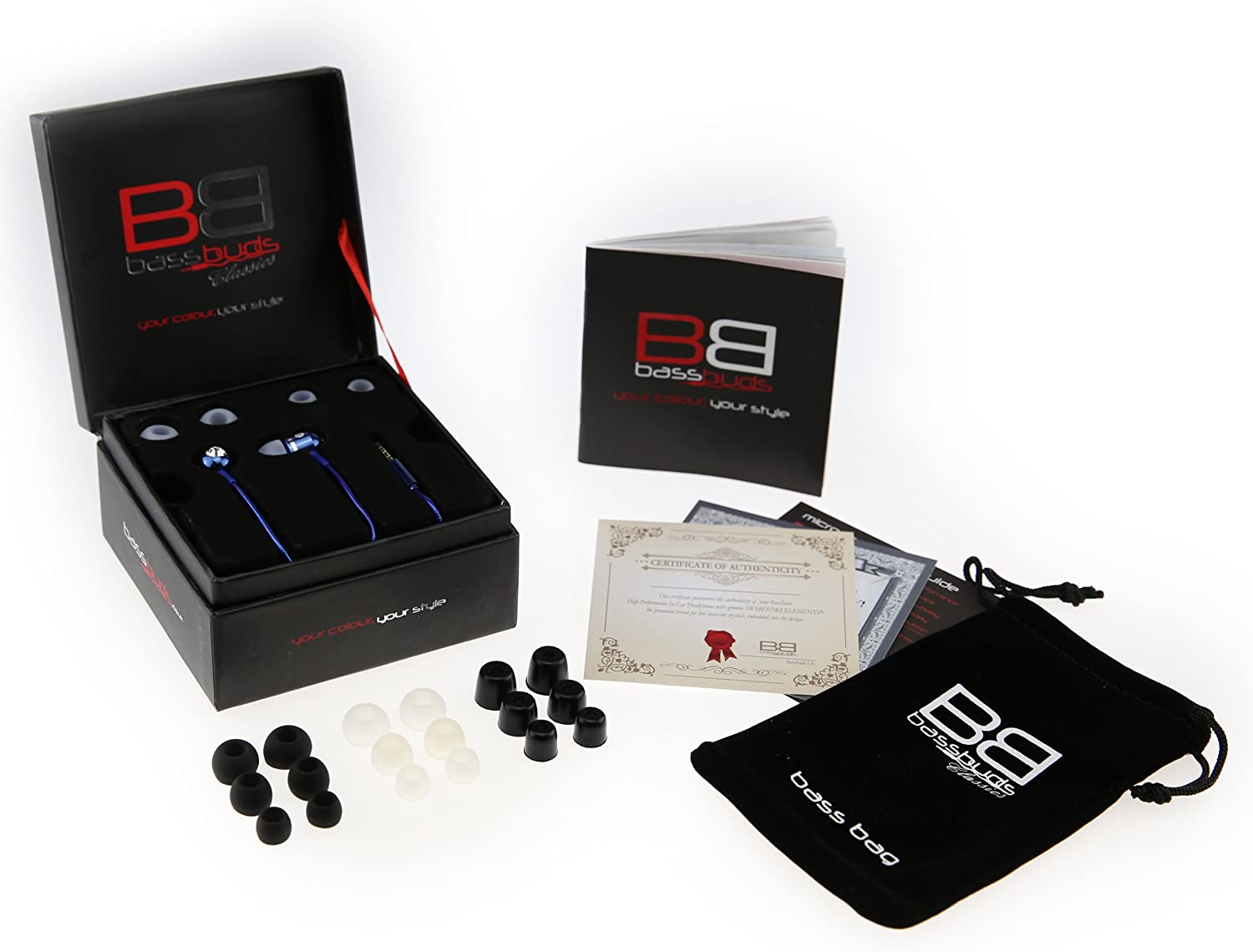 BassBuds BBCC-RED Classic Dark Red Crystaltronics In-Ear Earphones