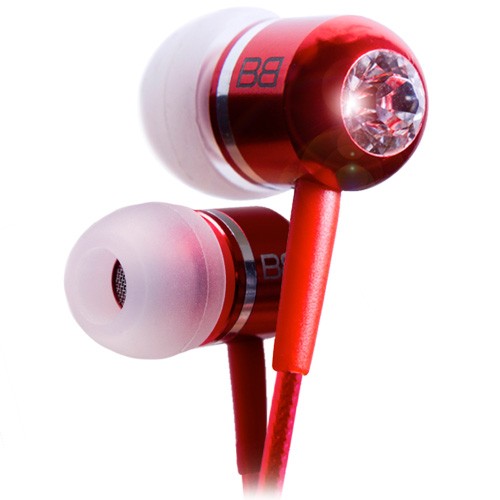 BassBuds BBCC-RED Classic Dark Red Crystaltronics In-Ear Earphones
