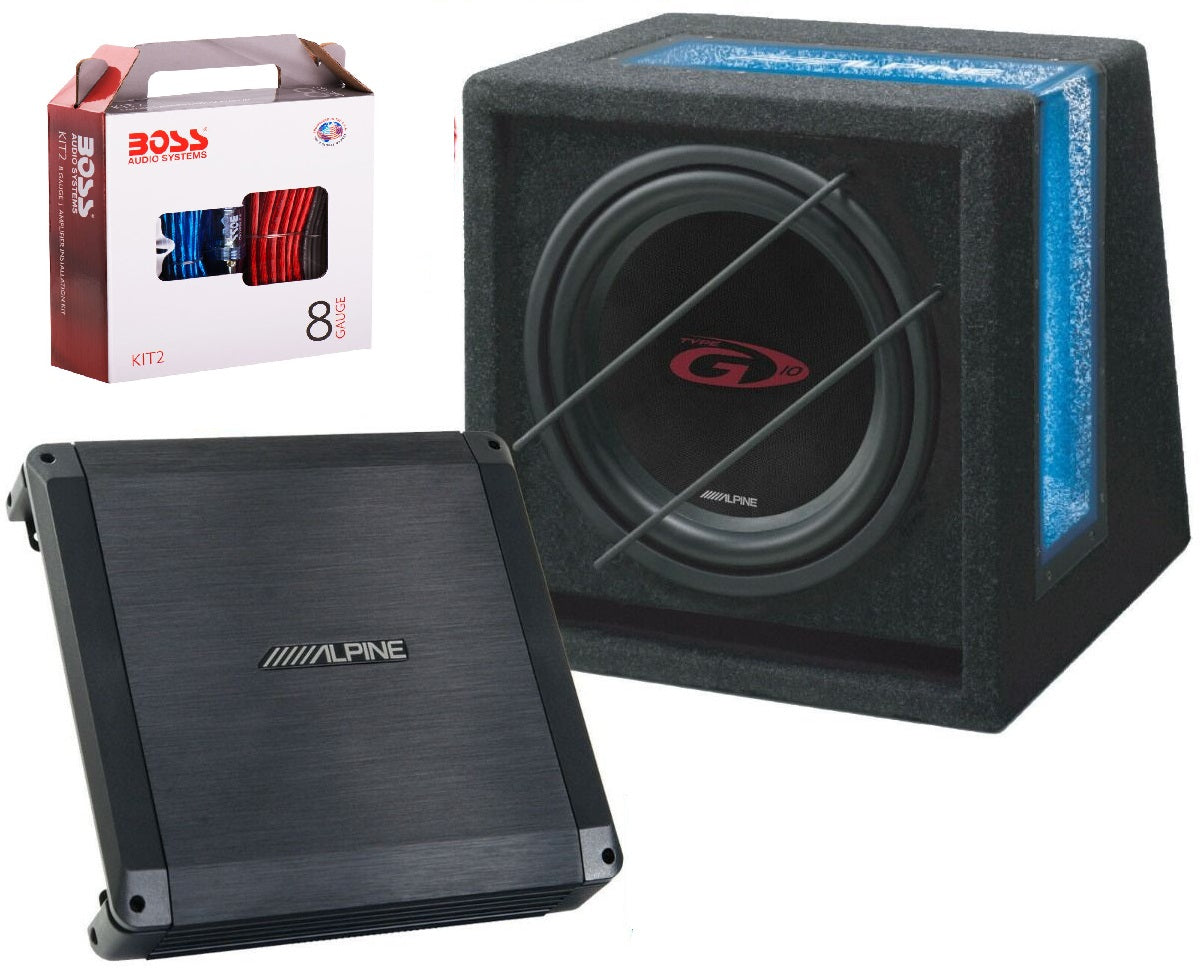 Alpine BBX-T600 Amp + Alpine SBG-844BR Subwoofer & Wiring Kit