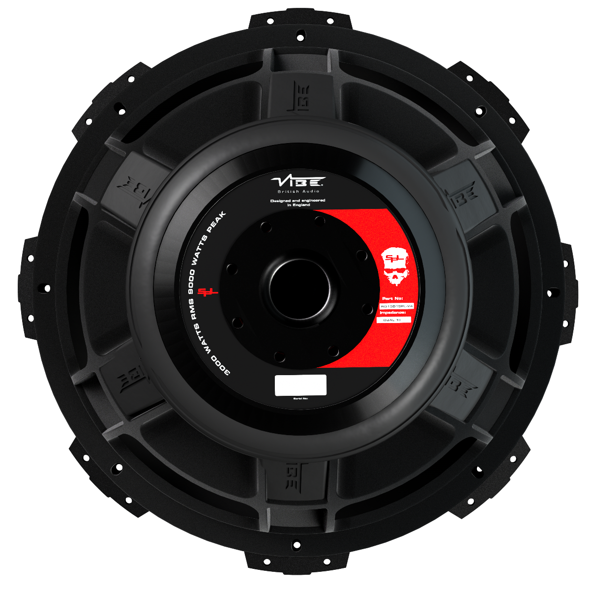 Vibe Blackdeath BD15D1SPL-V4 15 inch 9000W Dual 1ohm  Voice Coil SPL Subwoofer
