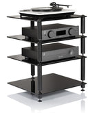 Norstone Bergen 2 4 Shelf for Hi-Fi Systems in Satin Black