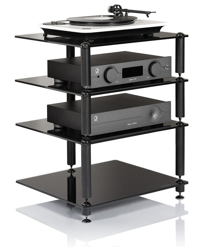 Norstone Bergen 2 4 Shelf for Hi-Fi Systems in Satin Black
