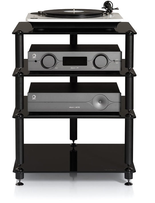 Norstone Bergen 2 4 Shelf for Hi-Fi Systems in Satin Black