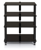 Norstone Bergen 2 4 Shelf for Hi-Fi Systems in Satin Black