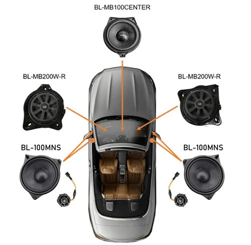 Mercedes Benz/Tesla 3 100 mm (4 inch) 2-Way component speakers (PAIR) BLAM RELAX 100MNS