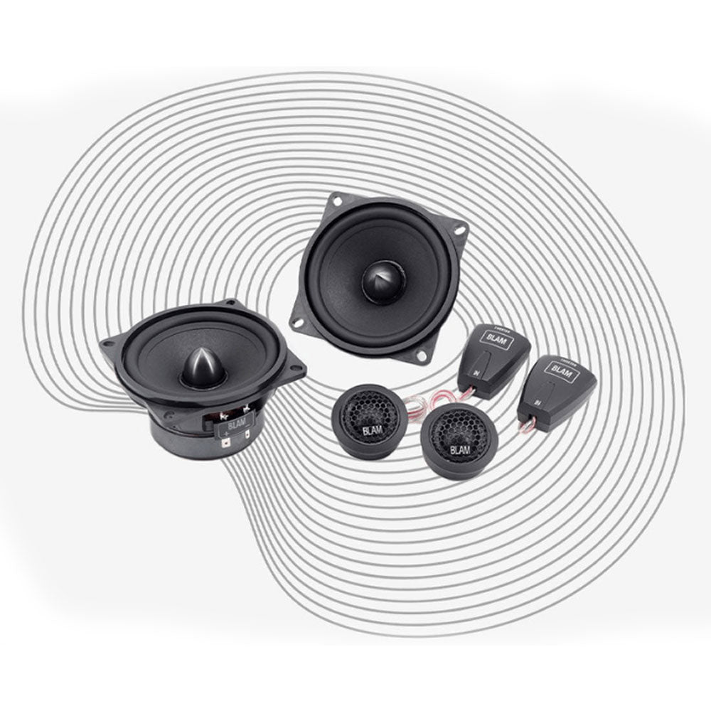 BLAM BL100RFS (4inch) Hi-efficiency 2ohm, 2-Way Component Car Audio Speakers (PAIR)