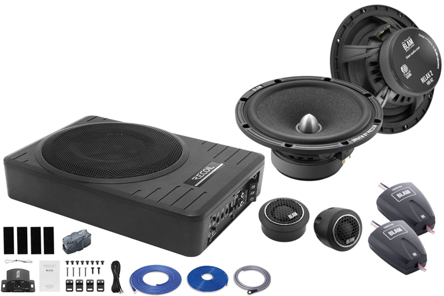 BLAM BL-165RS-SUB 165mm Hi-efficiency 2ohm, 2-Way Component speakers 10 inch underseat subwoofer