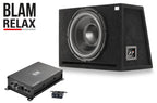 BLAM RELAX BP30 audio package 12 inch 500w subwoofer with enclosure and RA 251 1-Channel amplifier) BL-BP30
