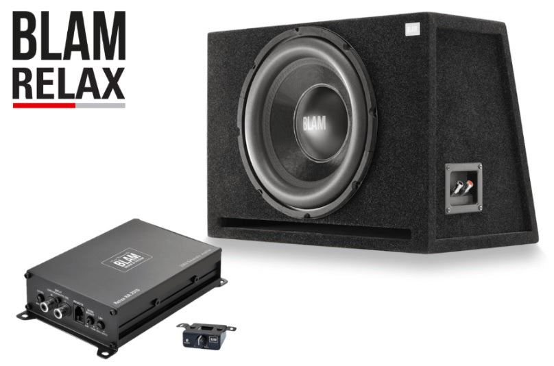 BLAM RELAX BP30 audio package 12 inch 500w subwoofer with enclosure and RA 251 1-Channel amplifier) BL-BP30