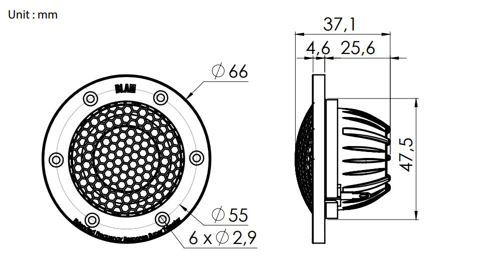 BLAM 165.85 SIGNATURE High Fidelity 165mm (6.5 inch) 200W 2-way component speaker system BL-S165.85