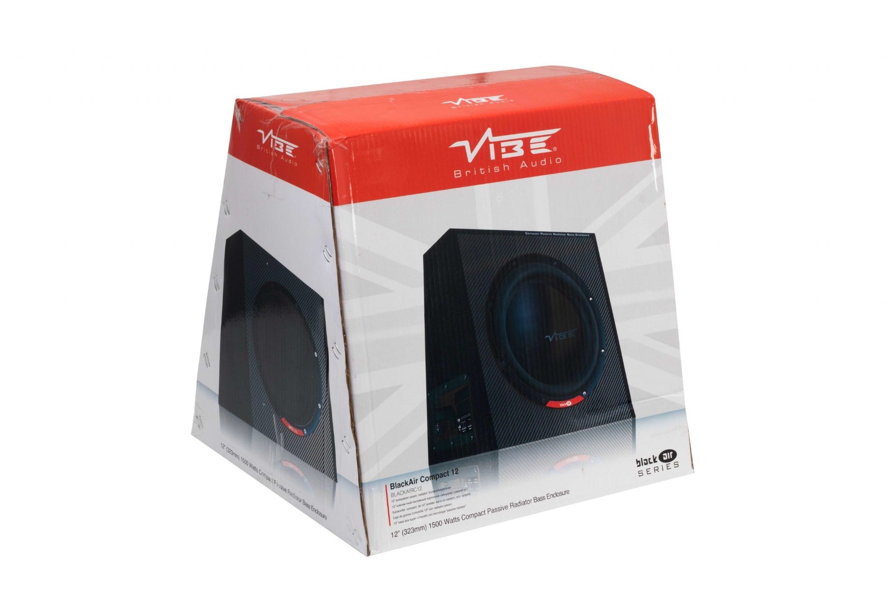 Vibe BLACKAIRC12-V2 Black Air Slimline 12 inch 1500w Passive Radiator Subwoofer Enclosure