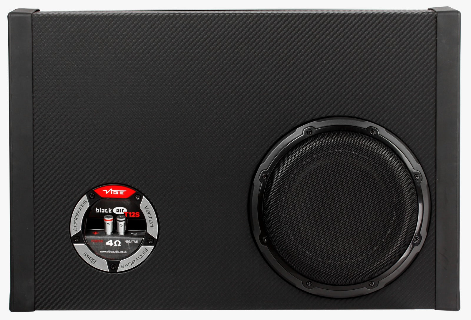 Vibe BLACKAIRT12S-V0 - Black Air Slimline 12 inch Passive Radiator Subwoofer Enclosure