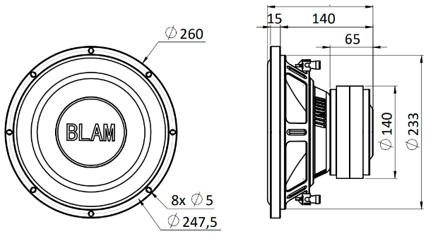 BLAM BL-LSP25 LIVE LSP25 DB 250mm (10 Inch) 2x 2ohm 600W Dual Voice Coil subwoofer (SPECIAL ORDER PRODUCT)