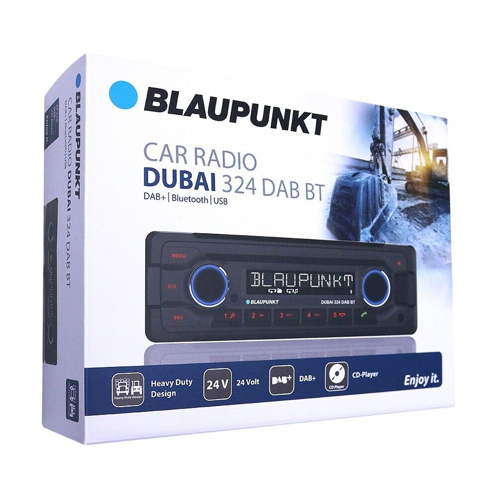 Blaupunkt Dubai 324DAB BT 24volt radio with DAB+ Bluetooth CD player USB MP3 AUX input for bus, lorry