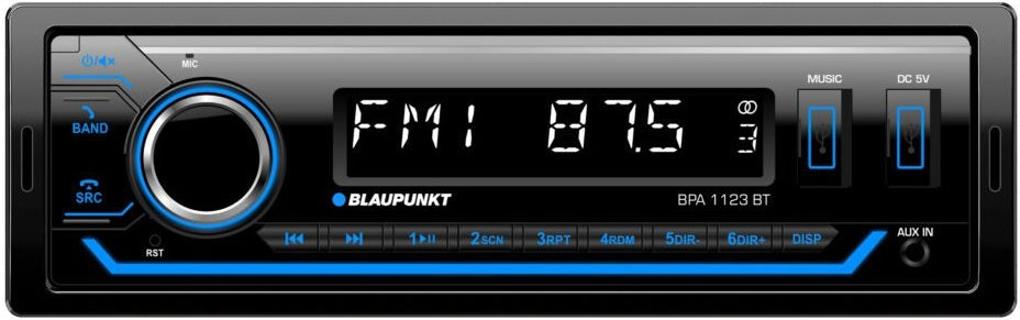 Blaupunkt BPA1123BT Single Din Mechless Front USB Bluetooth FM Tuner