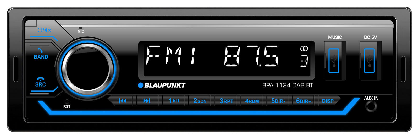 Blaupunkt BPA1124DAB BT Single Din Mechless Front USB/ AUX-IN Bluetooth DAB Tuner