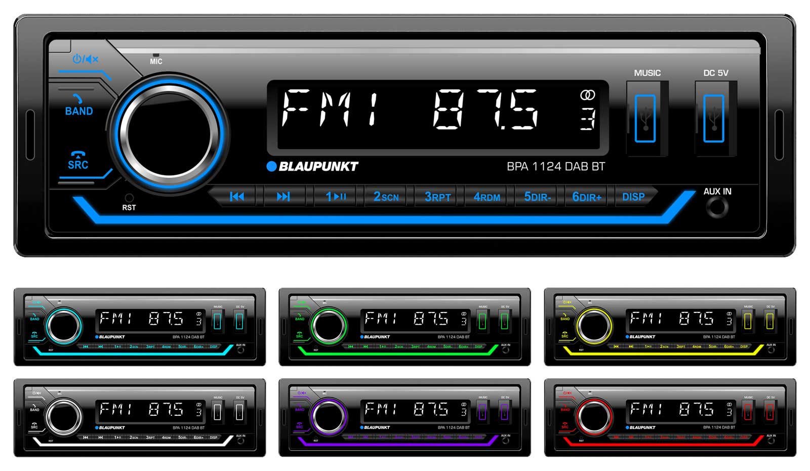 Blaupunkt BPA1124DAB BT Single Din Mechless Front USB/ AUX-IN Bluetooth DAB Tuner