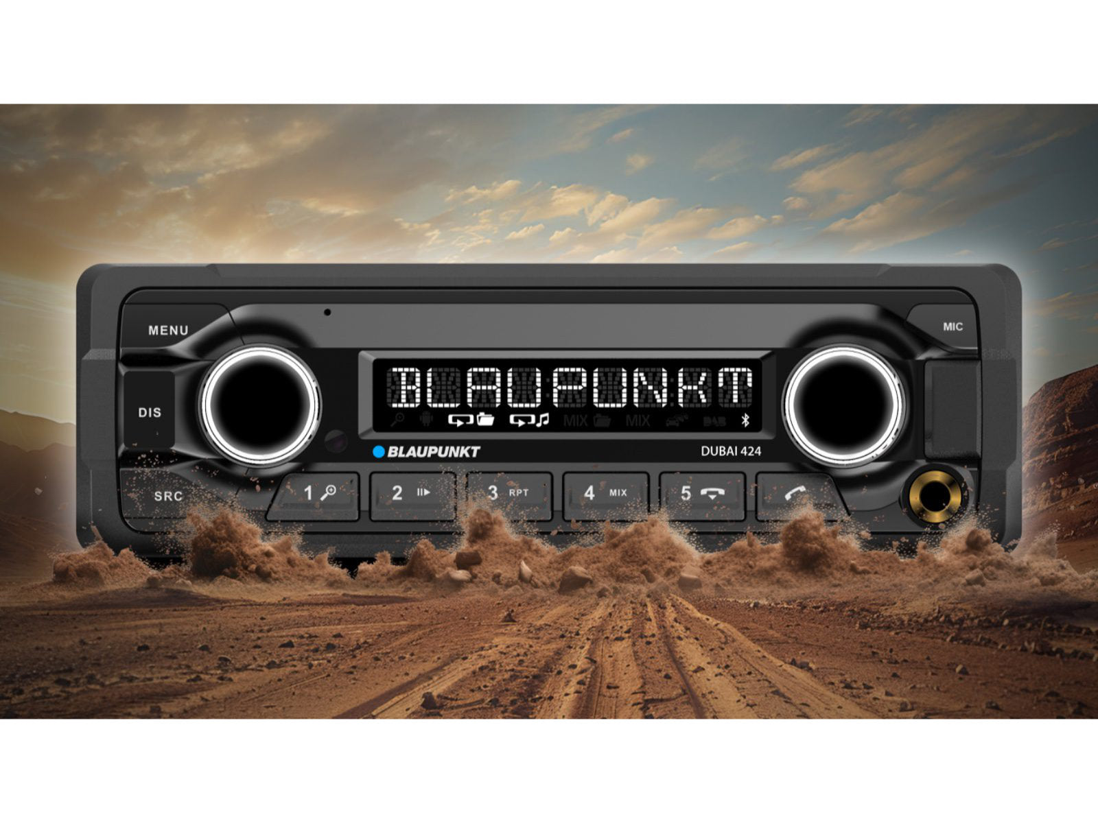 Blaupunkt Dubai 424 24 volt radio with Bluetooth USB MP3 AUX input Heavy Duty for bus, lorry