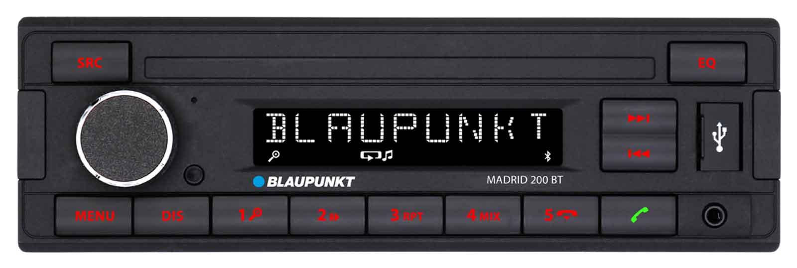 Blaupunkt MADRID 200BT Bluetooth, RDS Tuner, Handsfree, USB, Aux-In