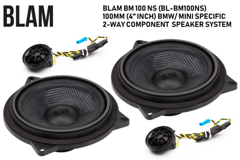 BMW 1,3,5-Series, Z-4, Mini BLAM Relax BM100NS 100 mm (4 inch) 2ohm, 2-Way Component speakers (PAIR) BL-BM100NS