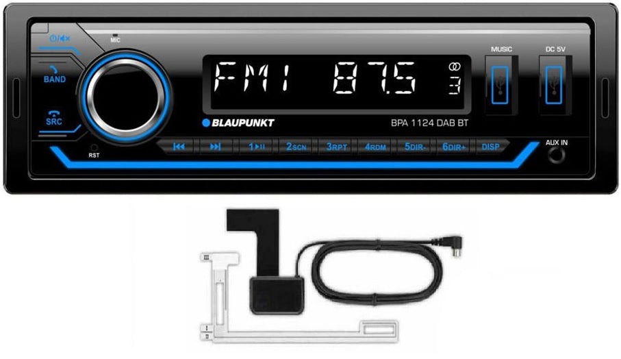 Blaupunkt BPA1124DAB BT Single Din Mechless Front USB/ AUX-IN Bluetooth DAB Tuner w/ DAB  Aerial