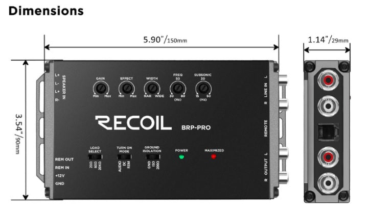 RECOIL BRP-PRO Bass Restoration Processor/ Line Output Converter/ Line Driver 23-002