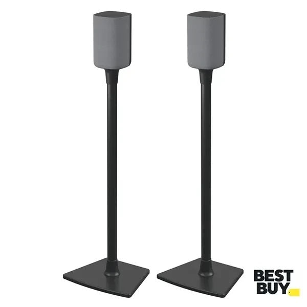 Sanus BSSU2-B1 Adjustable Height Speaker Stands for Roku®, Sonos Era 100™, Samsung®, Sony®, Denon®  - Black (Pair)