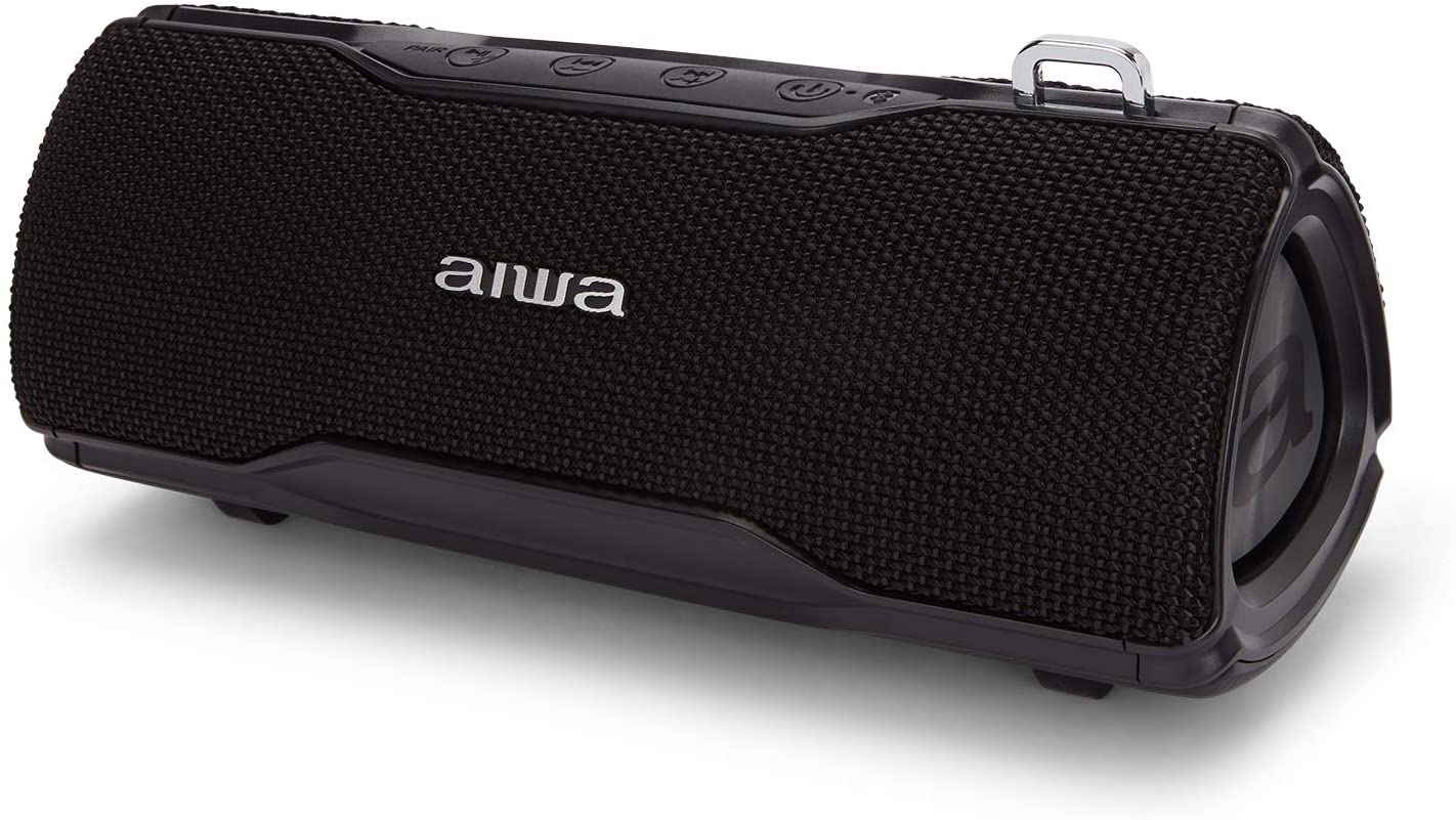 Aiwa BST-500BK TWS Portable Stereo Bluetooth Speaker Black for Android or iPhone