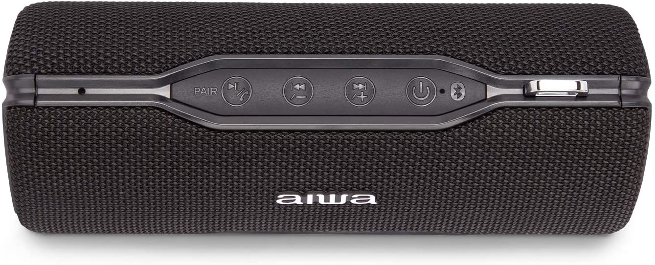 Aiwa BST-500BK TWS Portable Stereo Bluetooth Speaker Black for Android or iPhone