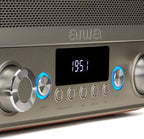 AIWA BSTU-750BR Vintage 50w RMS BT Multimedia Home Speaker - Brown