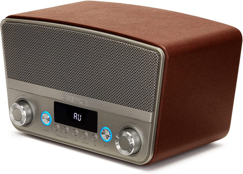 AIWA BSTU-750BR Vintage 50w RMS BT Multimedia Home Speaker - Brown
