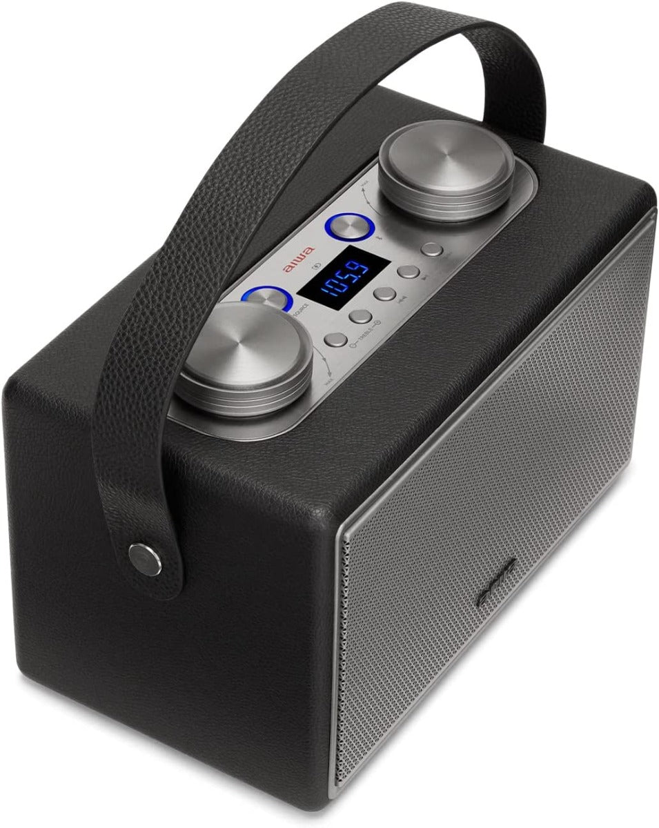 AIWA BSTU-800BK 50w RMS Bluetooth Speaker with FM Radio, Mic/Guitar Input & HDMI-ARC Black