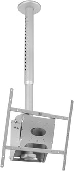 B-Tech BT8426 Adjustable Drop Flat Screen Ceiling Mount with Tilt for Screens up to 50" Silver