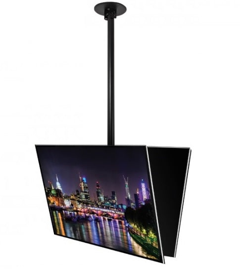 B-Tech BT8428-150 Back to Back Flat Screen Ceiling Mount with Tilt for Screens up to 50" - 1.5m Black