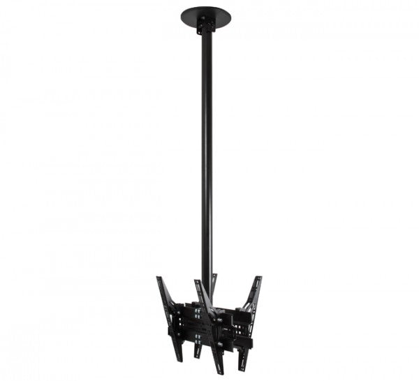 B-Tech BT8428-200 Back to Back Flat Screen Ceiling Mount with Tilt for Screens up to 50" - 2m Chrome