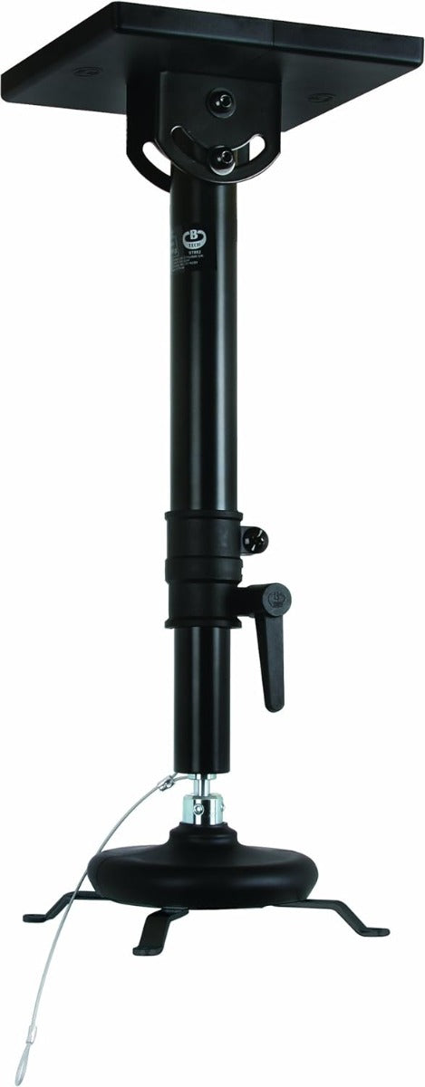 B-Tech BT882 Projector Ceiling Mount with Medium Drop in Black