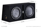 In Phase BX212PL Double Dual 12" Custom Slot Ported box MDF enclosure for 2 x 12" subwoofers