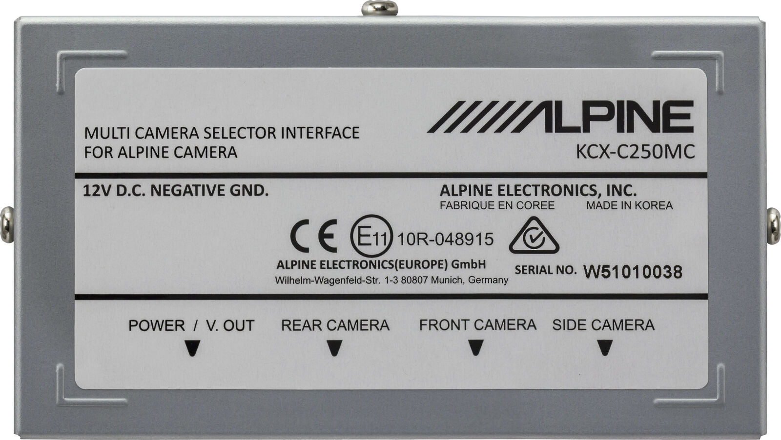 Alpine KCX-C250MC Multi-camera selector interface w/ 3 proprietary inputs