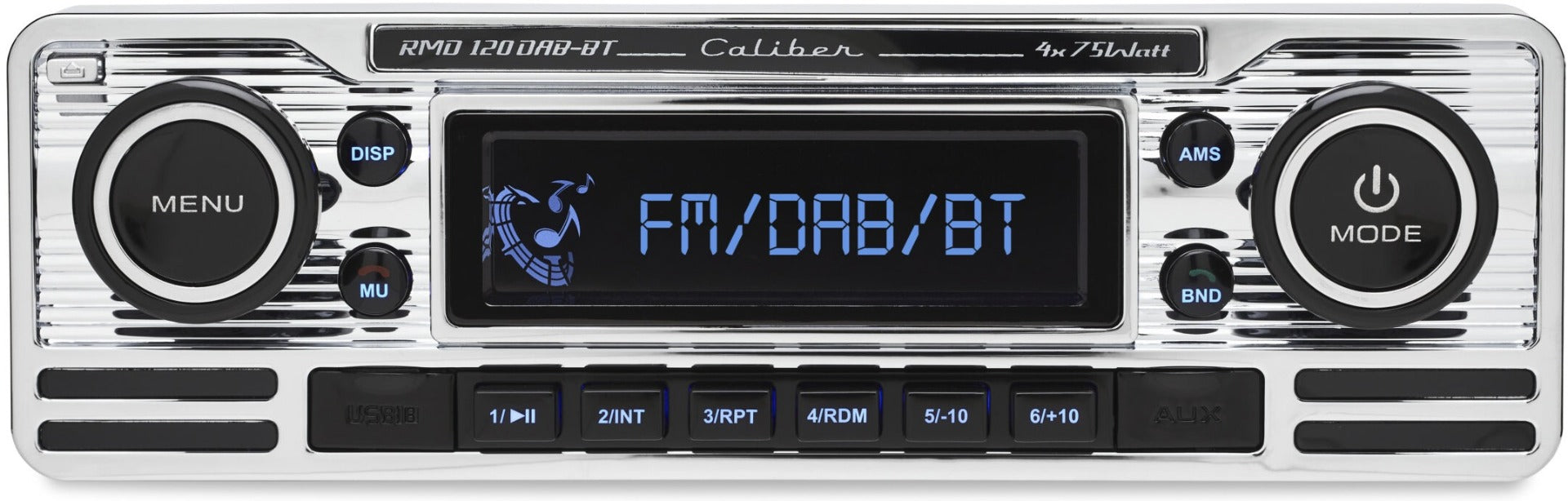Caliber RMD120DAB Retro Radio with Digital DAB Radio, FM, Bluetooth & Aux Input (Chrome)
