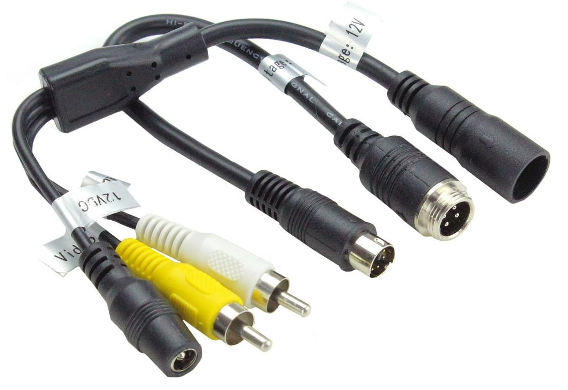 4 Pin Waterproof Type + RCA Video, RCA Audio & DC 12V CAM-RCA-PWD