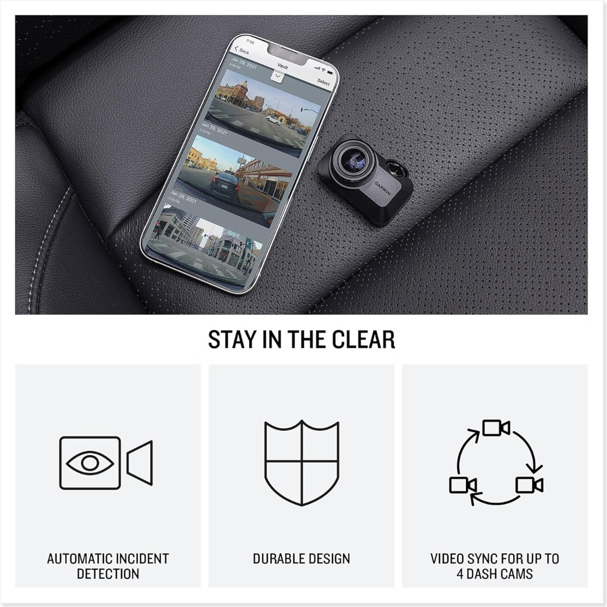 Garmin Dash Cam X310 with 1440p and 140 Degree Field of View
