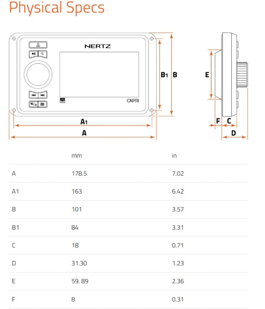 Hertz Capri HD1 Remote Control With Colour Display