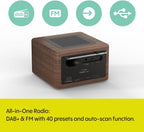 PURE Classic C-D4 Compact Digital Radio with CD Player - Coffee Brown/Walnut