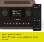 PURE Classic C-D4 Compact Digital Radio with CD Player - Coffee Brown/Walnut