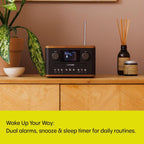 PURE Classic C-D4 Compact Digital Radio with CD Player - Coffee Brown/Walnut