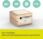 PURE Classic C-D4 Compact Digital Radio with CD Player - Cotton White/Oak