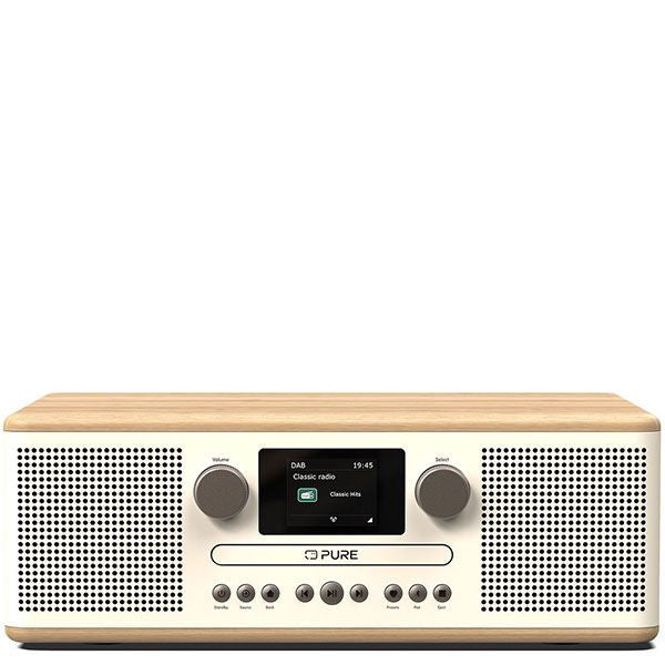 PURE Classic C-D6 DAB+/FM Radio with CD Player & Bluetooth - Cotton White/Oak
